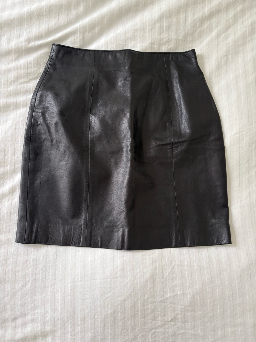 Vintage Genuine Leather Mini Skirt - Womens